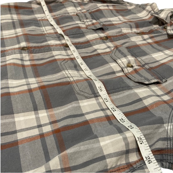 Gander Mountain Guide Series Gray White Orange Flannel Shirt Size 2XL - Picture 8 of 10